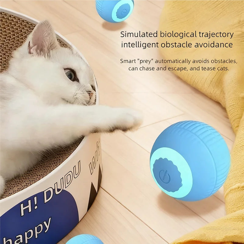 Interactive Electric Cat Teaser Ball - Automatic Rolling Toy for Pet Amusement and Boredom Relief, Bite Resistant Design