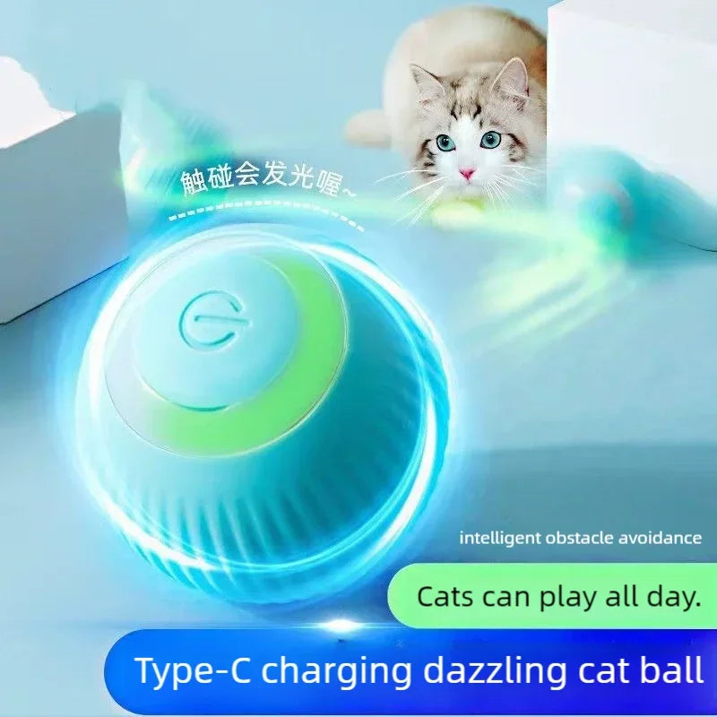 Interactive Electric Cat Teaser Ball - Automatic Rolling Toy for Pet Amusement and Boredom Relief, Bite Resistant Design