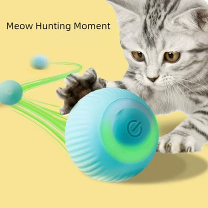 Interactive Electric Cat Teaser Ball - Automatic Rolling Toy for Pet Amusement and Boredom Relief, Bite Resistant Design